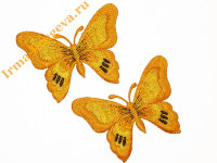 Термоаппликация "Бабочка оранжевая" 6х7,5см 2шт (обычная)
