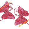 Термоаппликация "Бабочка темно-розовая" 7,5х8см 2шт (усы вбок)