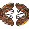 Термоаппликация "Бабочка бежево-коричневая" 6х8см 2шт (ажурная)