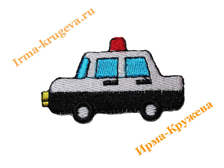 Термоаппликация "Машинка полицейская" 3,5х6см