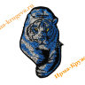 Термоаппликация "Тигр сине-белый" 5х8,5см