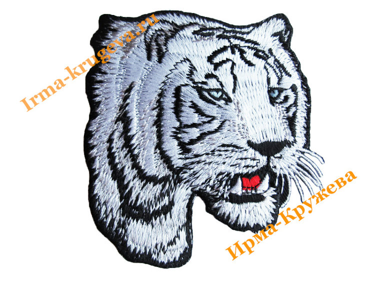 Термоаппликация "Тигр белый" 8х9см