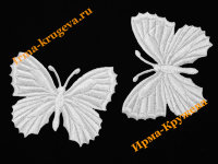 Термоаппликация "Бабочка белая" 5,5х7см 2шт (полосатая)
