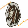 Термоаппликация "Лошадь коричневая смотрит влево" 5х8см