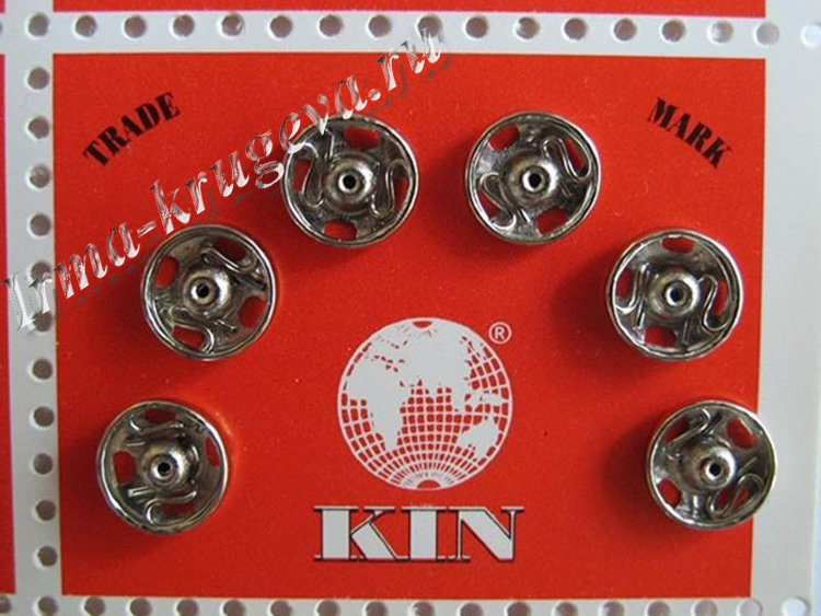 Кнопки №1 металл. белые 8 мм Koh-i-noor 6 шт 