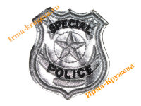 Термоаппликация "SPECIAL POLICE серебряная" 5,5х6,5см