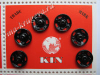 Кнопки №2 металл. чёрные 9 мм Koh-i-noor 6 шт   