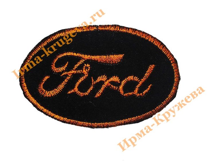 Термоаппликация "Ford черно-оранжевая" 4,5х7см