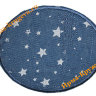 Термоаппликация джинсовая "Мяч голубой со звездами" 9,5х12см