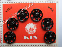 Кнопки №4 металл. чёрные 11,5 мм Koh-i-noor 6 шт   