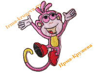 Термоаппликация "Розовая обезьянка" 7х8,5см 
