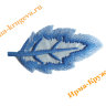 Термоаппликация "Лист длинный голубой" 3х5,5см