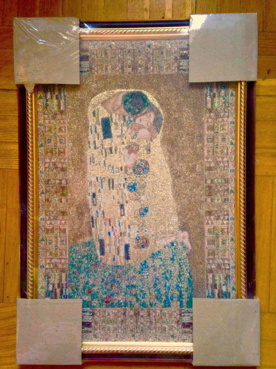 Картина гобеленовая в раме "Поцелуй" Густав Климт 35х50см  
