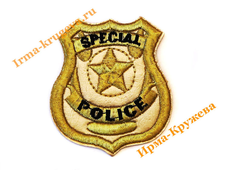 Термоаппликация "SPECIAL POLICE золотая" 6х7см