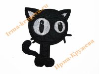 Термоаппликация "Кошка черная" 8х10см