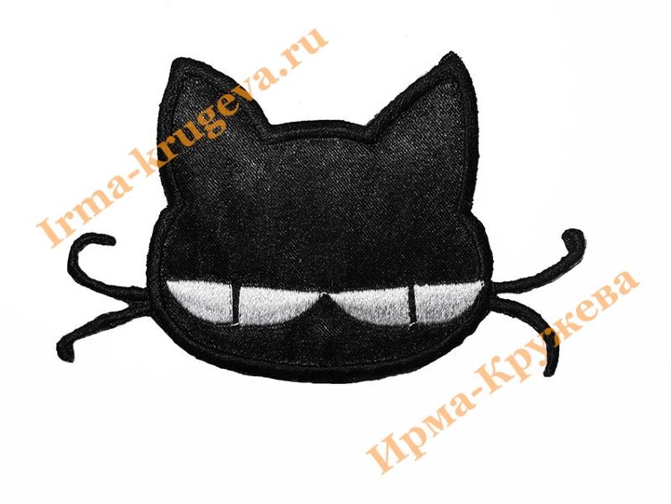 Термоаппликация "Кошка черная с усами" 6,5х11см 