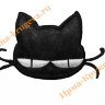 Термоаппликация "Кошка черная с усами" 6,5х11см 