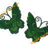 Термоаппликация "Бабочка зеленая" 6,5х8см 2шт (ажурная)