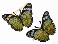 Термоаппликация "Бабочка желто-салатовая" 5х7,5см 2шт (пёстрая)
