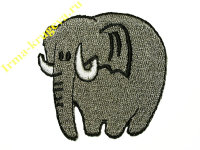 Термоаппликация "Слон серый" 5х5,5см
