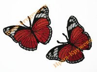 Термоаппликация "Бабочка красная" 5х7,5см 2шт (пёстрая)