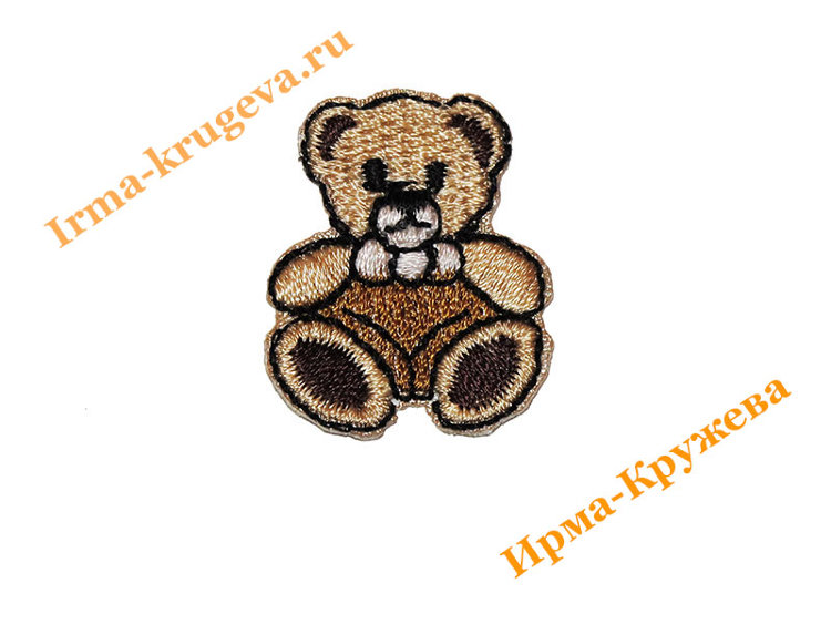 Термоаппликация "Медведь в коричневом комбинезоне" 2,5х3см 