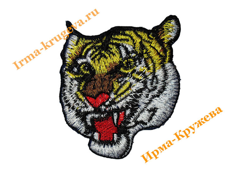 Термоаппликация "Тигр бело-желтый" 6,5х7,5см