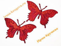 Термоаппликация "Бабочка красная" 5,5х8см 2шт (махаон)