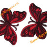 Термоаппликация "Бабочка красно-бордовая" 5х7,5см 2шт (круглая)  