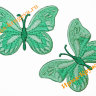 Термоаппликация "Бабочка светло-бирюзовая" 5х7,5см 2шт (круглая)   