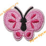 Термоаппликация "Бабочка круглая светло-розовая" 3х4см 