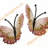 Термоаппликация "Бабочка розово-персиковая" 7х7см 2шт (вбок)