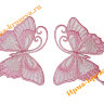 Термоаппликация "Бабочка светло-розовая" 7,5х8см 2шт (усы вбок)