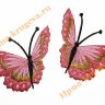 Термоаппликация "Бабочка светло-карминно-розовая" 7х7см 2шт (вбок)