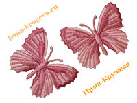 Термоаппликация "Бабочка розовая" 5,5х7см 2шт (полосатая)