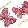 Термоаппликация "Бабочка розовая" 5,5х7см 2шт (полосатая)