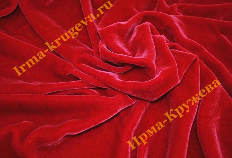 Ткань "Бархат красный" шир.112см (1 метр)