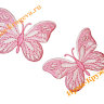 Термоаппликация "Бабочка розовая" 5,5х7,5см 2шт (круглая)