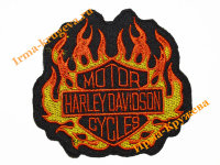 Термоаппликация "HARLEY DAVIDSON с огнем" 8,5х9см