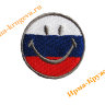 Термоаппликация "Смайлик российский флаг в сером ободке" 3,1х3,1см