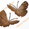 Термоаппликация "Бабочка бежево-коричневая" 7х7см 2шт (вбок)