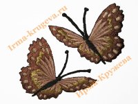 Термоаппликация "Бабочка светло-коричневая" 7х7см 2шт (вбок)