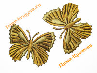 Термоаппликация "Бабочка горчичная" 5,5х7см 2шт (полосатая)