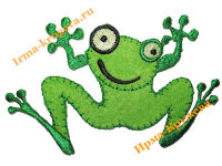 Термоаппликация "Веселая зеленая лягушка" 6х10см