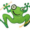 Термоаппликация "Веселая зеленая лягушка" 6х10см